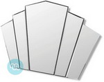 5 Panel contemporary Art Deco overmantle fan mirror, with bevelled glass